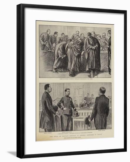 The Trial of Captain Dreyfus at Rennes, Sketches in Court-null-Framed Giclee Print