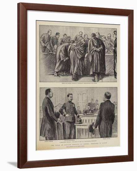 The Trial of Captain Dreyfus at Rennes, Sketches in Court-null-Framed Giclee Print