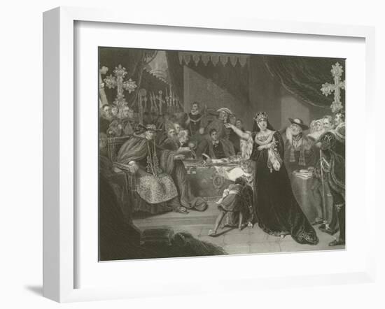 The Trial of Catherine of Aragon, 1529-George Henry Harlow-Framed Giclee Print