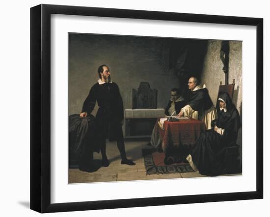 The Trial of Galileo-Cristiano Banti-Framed Art Print