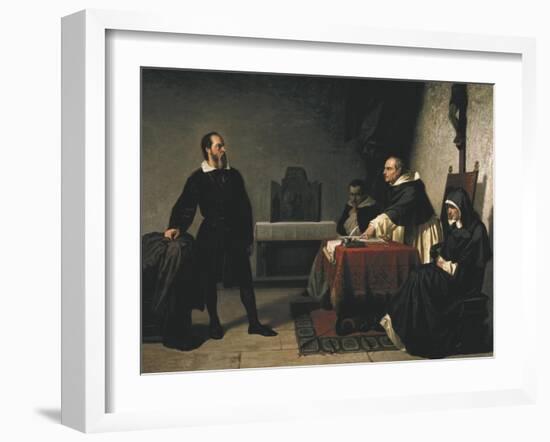 The Trial of Galileo-Cristiano Banti-Framed Art Print