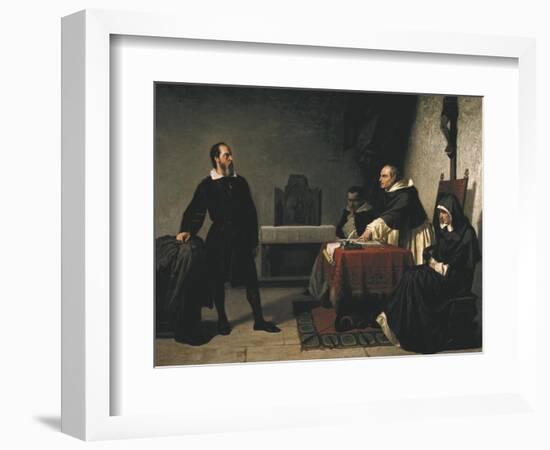 The Trial of Galileo-Cristiano Banti-Framed Art Print