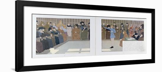 The Trial of Joan of Arc in Rouen Castle in 1431 from 'Jeanne D'Arc', C.1910-Louis Maurice Boutet De Monvel-Framed Giclee Print