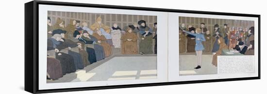 The Trial of Joan of Arc in Rouen Castle in 1431 from 'Jeanne D'Arc', C.1910-Louis Maurice Boutet De Monvel-Framed Stretched Canvas