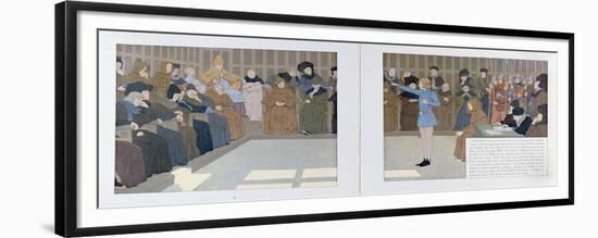 The Trial of Joan of Arc in Rouen Castle in 1431 from 'Jeanne D'Arc', C.1910-Louis Maurice Boutet De Monvel-Framed Premium Giclee Print