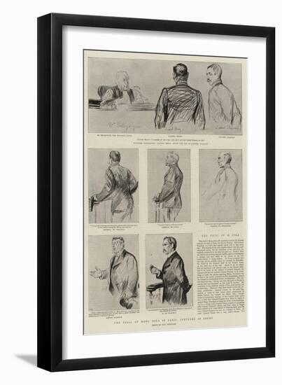 The Trial of Mons Zola in Paris, Sketches in Court-Charles Paul Renouard-Framed Giclee Print