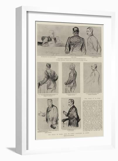 The Trial of Mons Zola in Paris, Sketches in Court-Charles Paul Renouard-Framed Giclee Print