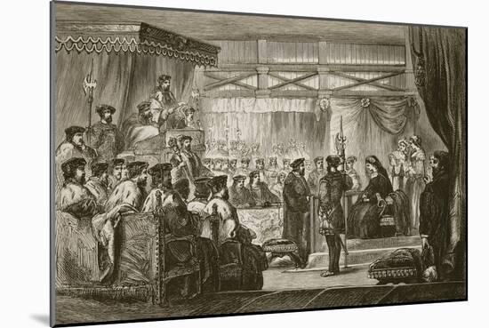 The Trial of Queen Anne before the Kings' Commissioners, Engraved by Butterworth and Heath-James Godwin-Mounted Premium Giclee Print
