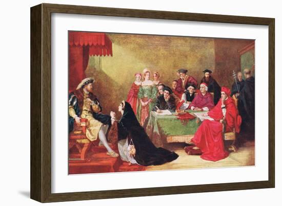 The Trial of Queen Catherine, Illustration from 'Hutchinson's History of the Nations', c.1910-Henry Nelson O'Neil-Framed Giclee Print