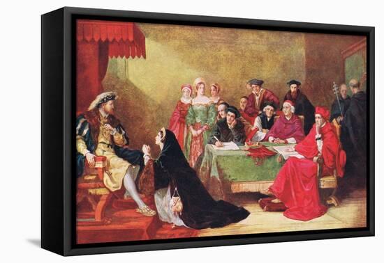 The Trial of Queen Catherine, Illustration from 'Hutchinson's History of the Nations', c.1910-Henry Nelson O'Neil-Framed Stretched Canvas