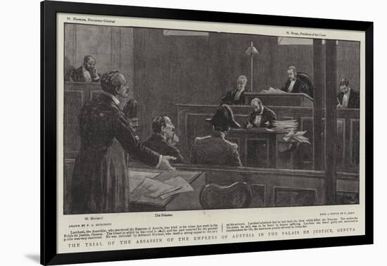 The Trial of the Assassin of the Empress of Austria in the Palais De Justice, Geneva-null-Framed Giclee Print