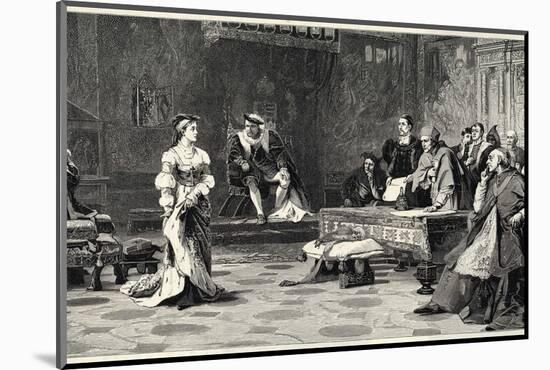 The Trial of the Marriage Between Henry VIII and Catherine of Aragon Which Ends in Divorce-null-Mounted Photographic Print