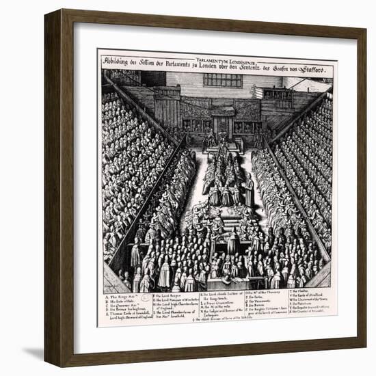 The Trial of the Thomas Wentworth Earl of Strafford in 1641-Wenceslaus Hollar-Framed Giclee Print