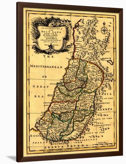 The Tribes of Israel in Palestine - Panoramic Map-Lantern Press-Framed Art Print