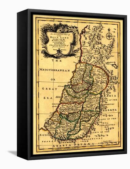 The Tribes of Israel in Palestine - Panoramic Map-Lantern Press-Framed Stretched Canvas