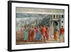 The Tribute Money, 1425-Masaccio Tommaso-Framed Giclee Print