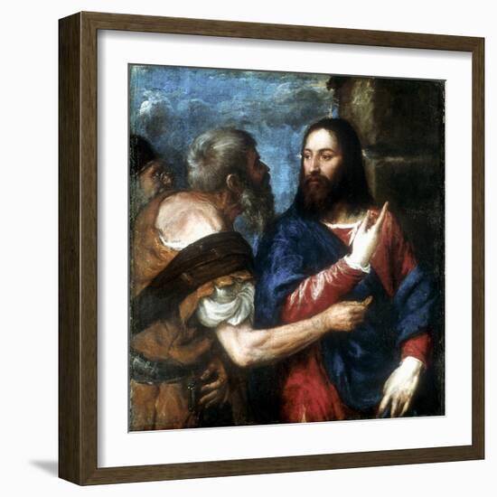 The Tribute Money, 1560-1568-Titian (Tiziano Vecelli)-Framed Giclee Print