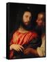 The Tribute Money: Christ and the Pharisee Give Unto Caesar-Titian (Tiziano Vecelli)-Framed Stretched Canvas