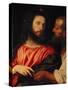 The Tribute Money: Christ and the Pharisee Give Unto Caesar-Titian (Tiziano Vecelli)-Stretched Canvas