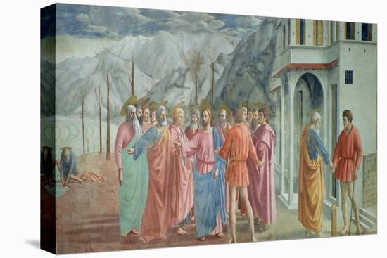 The Tribute Money, from the Brancacci Chapel, circa 1426-Tommaso Masaccio-Stretched Canvas