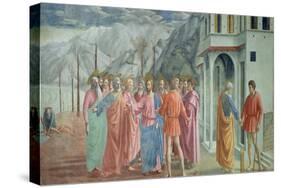 The Tribute Money, from the Brancacci Chapel, circa 1426-Tommaso Masaccio-Stretched Canvas