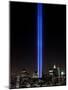 The Tribute of Light Memorial Shines into the Sky Over the Night Skyline of New York City-null-Mounted Photographic Print