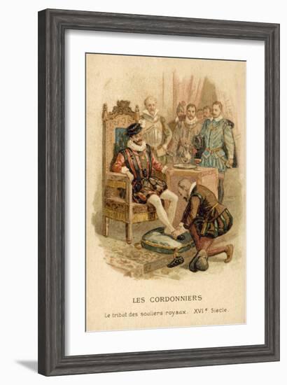 The Tribute of the Royal Shoes, 16th Century-null-Framed Giclee Print