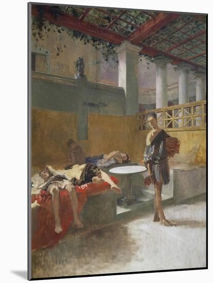 The Triclinium after the Orgy, Circa 1860-Domenico Morelli-Mounted Giclee Print