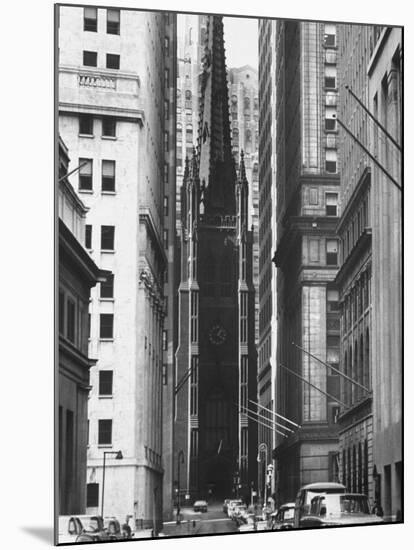 The Trinity Episcopal Church, at Broadway and Wall Street-Leonard Mccombe-Mounted Photographic Print