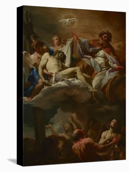 The Trinity with Souls in Purgatory, C.1740 (Oil on Canvas)-Corrado Giaquinto-Stretched Canvas