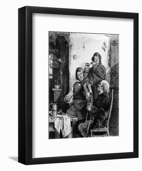 The Trio - Music at Home-null-Framed Art Print