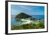 The triple islands of Koh Nang Yuan are connected by shared sandbar, Koh Tao, Thailand-Logan Brown-Framed Photographic Print