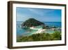 The triple islands of Koh Nang Yuan are connected by shared sandbar, Koh Tao, Thailand-Logan Brown-Framed Photographic Print