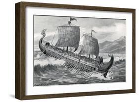 The Trireme of Pytheas-G.F. Scott Elliot-Framed Art Print