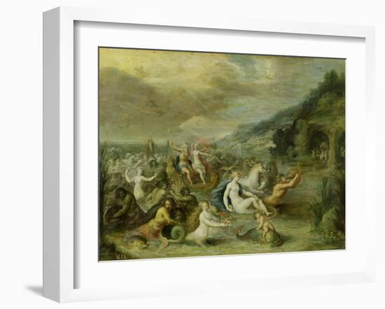 The Triumph of Amphitrite (Oil on Copper)-Frans II the Younger Francken-Framed Giclee Print