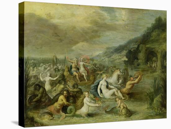 The Triumph of Amphitrite (Oil on Copper)-Frans II the Younger Francken-Stretched Canvas