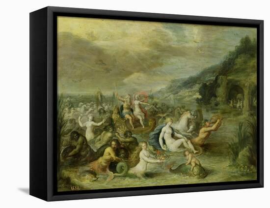 The Triumph of Amphitrite (Oil on Copper)-Frans II the Younger Francken-Framed Stretched Canvas