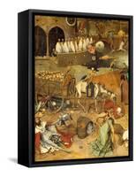 The Triumph of Death Death Pulling the Cart from the Corpses. Bodies of Warriors and Kings Lie on T-Pieter the Elder Brueghel-Framed Stretched Canvas