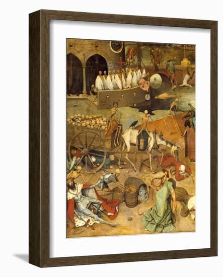 The Triumph of Death Death Pulling the Cart from the Corpses. Bodies of Warriors and Kings Lie on T-Pieter the Elder Brueghel-Framed Giclee Print