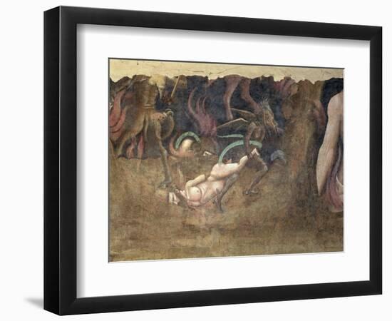 The Triumph of Death, Detail of a Devil Carrying Away a Sinner Into Hell, 1348-Andrea Di Cione Orcagna-Framed Giclee Print