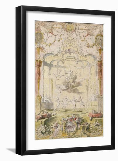 The Triumph of Love (Ink and W/C on Paper)-Claude Gillot-Framed Giclee Print