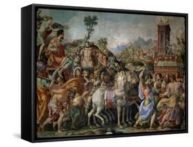 The Triumph of Marcus Furius Camillus, from the Sala Dell'Udienza, 1545 (Pre-Restoration)-Francesco Salviati-Framed Stretched Canvas