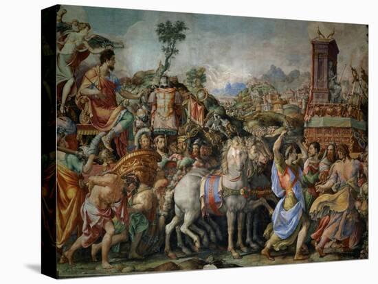 The Triumph of Marcus Furius Camillus, from the Sala Dell'Udienza, 1545 (Pre-Restoration)-Francesco Salviati-Stretched Canvas