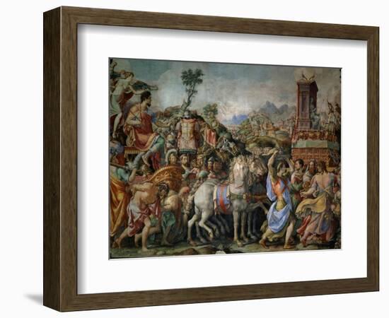 The Triumph of Marcus Furius Camillus, from the Sala Dell'Udienza, 1545 (Pre-Restoration)-Francesco Salviati-Framed Giclee Print