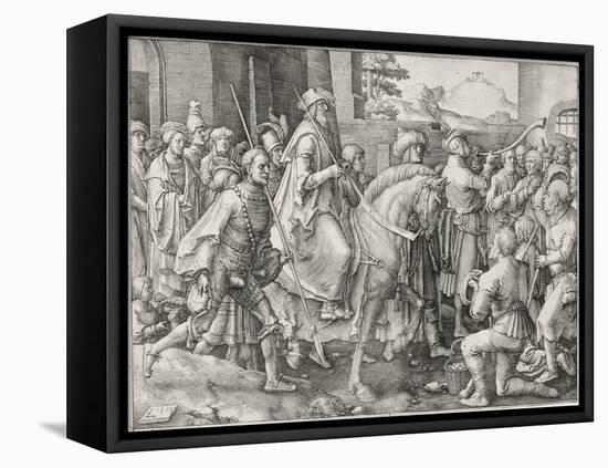The Triumph of Mordecai, 1515-Lucas van Leyden-Framed Stretched Canvas