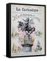 The Triumph of Naturalism," Caricature of Emile Zola (1840-1902) Illustration from "La Caricature"-Albert Robida-Framed Stretched Canvas