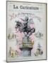 The Triumph of Naturalism," Caricature of Emile Zola (1840-1902) Illustration from "La Caricature"-Albert Robida-Mounted Giclee Print