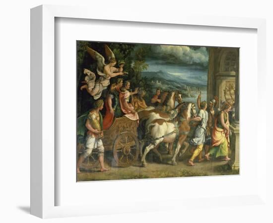 The Triumph of Titus and Vespasian, C. 1537-Giulio Romano-Framed Giclee Print