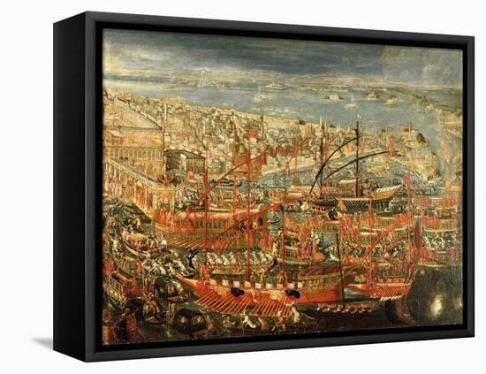 The Triumphant Return of Doge Francesco Morosini to Venice-Italian School-Framed Stretched Canvas