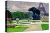 The Trocadero Gardens and the Rhinoceros by Jacquemart-Jules Ernest Renoux-Stretched Canvas